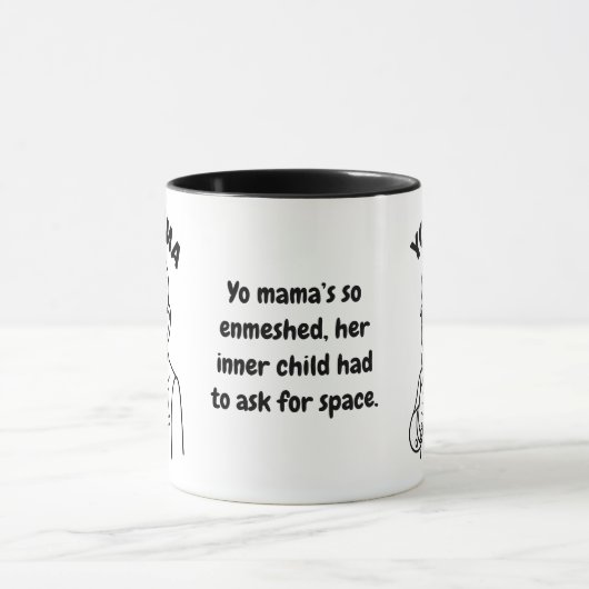 Yo Mama Therapy Joke Mug – Inner Child Enmeshment Mok (Midden)
