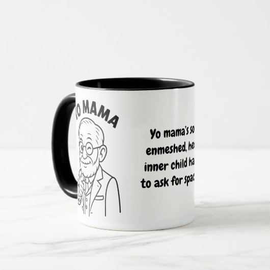 Yo Mama Therapy Joke Mug – Inner Child Enmeshment Mok (Voorkant links)