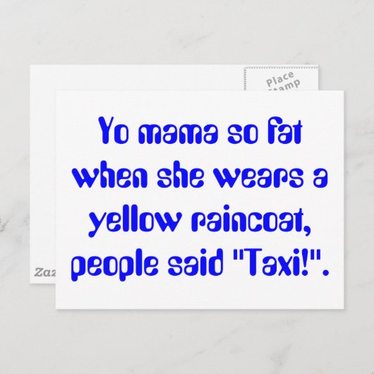 Yo mama zo dik briefkaart (Voorkant / Achterkant)