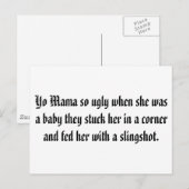 Yo Mama zo lelijk toen ze een baby was... dat ze v Briefkaart (Voorkant / Achterkant)