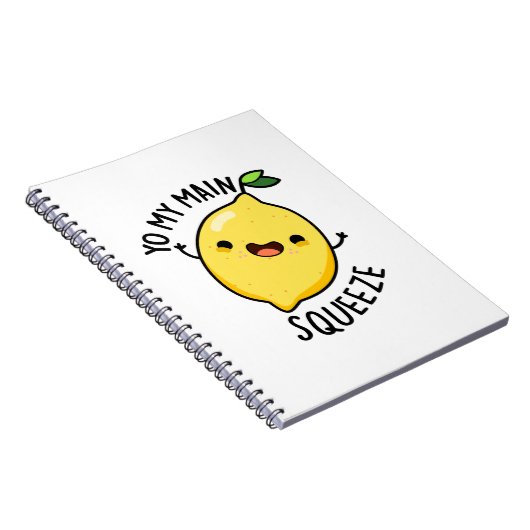 Yo Mijn Belangrijkste Knijp Grappige Citroen Pun Notitieboek (Rechterzijde)