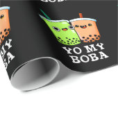 Yo My Boba Funny Boba Tea Pun Dark BG Cadeaupapier (Rol Hoek)