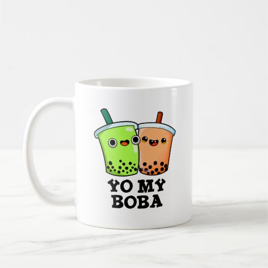 Yo My Boba Funny Boba Tea Pun Koffiemok (Links)