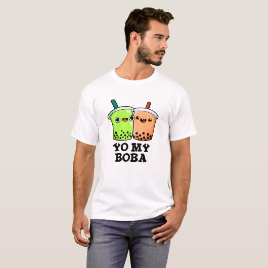 Yo My Boba Funny Boba Tea Pun T-shirt (Voorkant volledig)