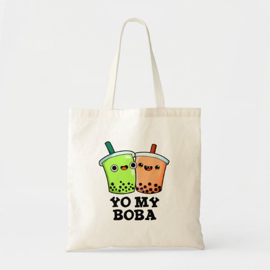 Yo My Boba Funny Boba Tea Pun Tote Bag (Voorkant)
