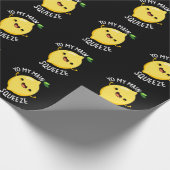 Yo My Main Squeeze Funny Lemon Pun Dark BG Cadeaupapier (Hoek)