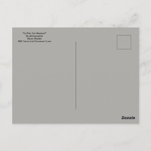 Yo Phil, ik heb schaduw - Briefkaart (Achterkant)