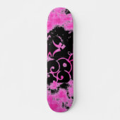 Yo Pink Grunge Skateboard (Voorkant)