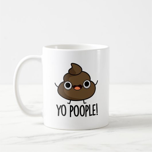Yo Popeople Funny Poop Pun Koffiemok (Links)