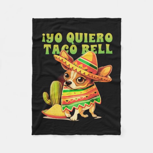 Yo Quiero Taco Chihuahua Dog  Funny Bell Fleece Deken (Voorkant)