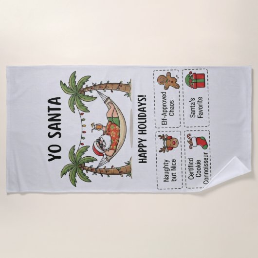 Yo Santa Funny Summer Christmas Happy Holidays Strandlaken (Voorkant)