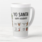 Yo Santa Funny Summer Christmas Tropical Holiday Latte Mok (Rechterhoek)