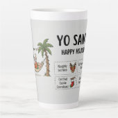 Yo Santa Funny Summer Christmas Tropical Holiday Latte Mok (Voorkant)