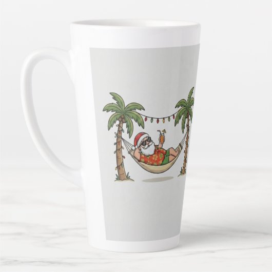 Yo Santa Funny Summer Christmas Tropical Holiday Latte Mok (Links)