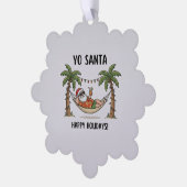 Yo Santa Funny Summer Christmas Tropical Holiday Ornament Kaart (Links)