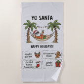 Yo Santa Funny Summer Christmas Tropical Holiday Strandlaken (Voorkant)