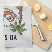 Yo Santa Grappige Zomer Kerst Gelukkig Nieuwjaar Theedoek (Quarter Fold)