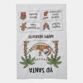 Yo Santa Grappige Zomer Kerst Gelukkig Nieuwjaar Theedoek (Verticaal)