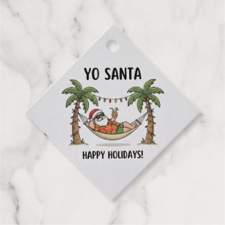 Yo Santa Grappige Zomer Kerst Tropisch Vakantie Bedankjes Labels