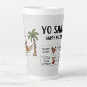 Yo Santa Grappige Zomer Kerstmis Gelukkige Feestda Latte Mok (Voorkant)