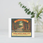 YO-SEMI-TE-etiket van  fruitkratten Briefkaart (Staand voorkant)