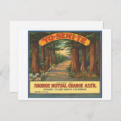 YO-SEMI-TE-etiket van  fruitkratten Briefkaart (Voorkant / Achterkant)