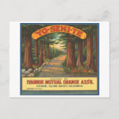 YO-SEMI-TE-etiket van  fruitkratten Briefkaart (Voorkant)