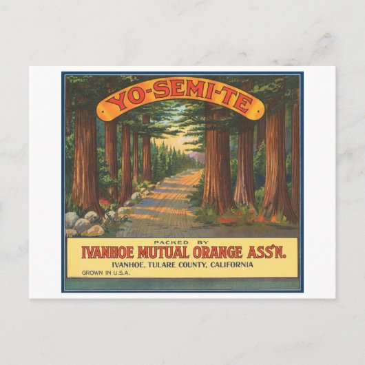 YO-SEMI-TE-etiket van  fruitkratten Briefkaart (Voorkant)