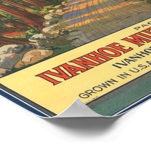 YO-SEMI-TE-etiket van  fruitkratten Poster (Hoek)