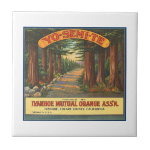 YO-SEMI-TE-etiket van  fruitkratten Tegeltje