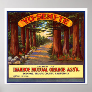  "Yo-Semi-Te" Oranje label Poster