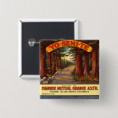  "Yo-Semi-Te" Oranje label Vierkante Button 5,1 Cm (Voorkant /achterkant)