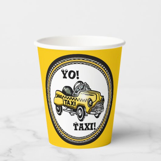 Yo! Taxi! Papieren Bekers (Voorkant)