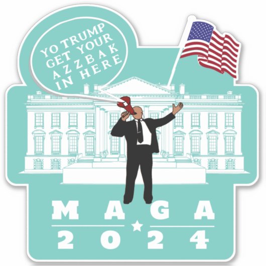 YO TRUMP SECRET SERVICE MAN STICKER (Voorkant)