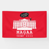 YO TRUMP - WHITEHOUSE MAGA Opnieuw Spandoek (Horizontaal)
