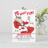 Yo Wat een leuke hippe kerstfeest uitnodiging (Staand voorkant)