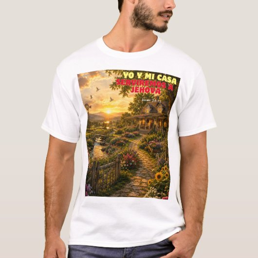 YO Y MI CASA SERVIREMOS A JEHOV{A T-SHIRT (Voorkant)