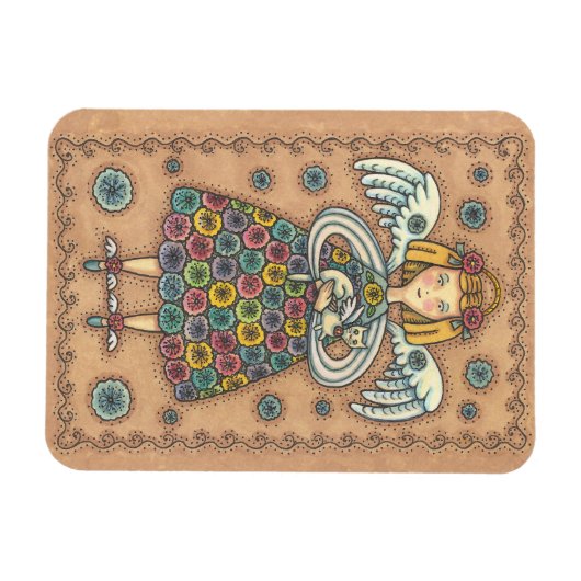 Yo Yo Quilt Angel MAGNET primitief Magneet (Horizontaal)