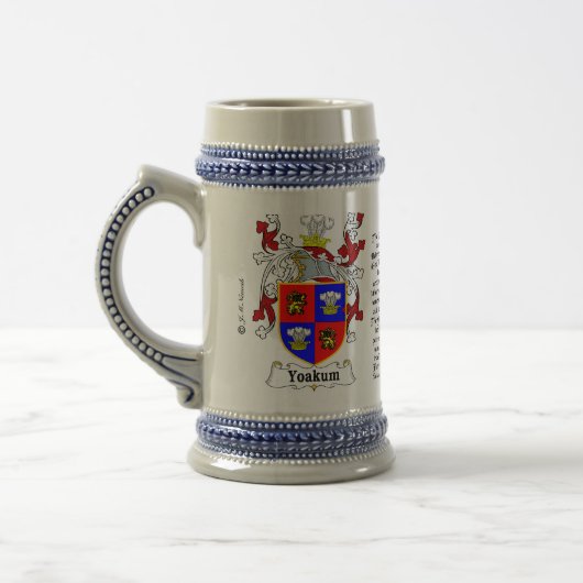 Yoakum Family Crest Stein Bierpul (Links)
