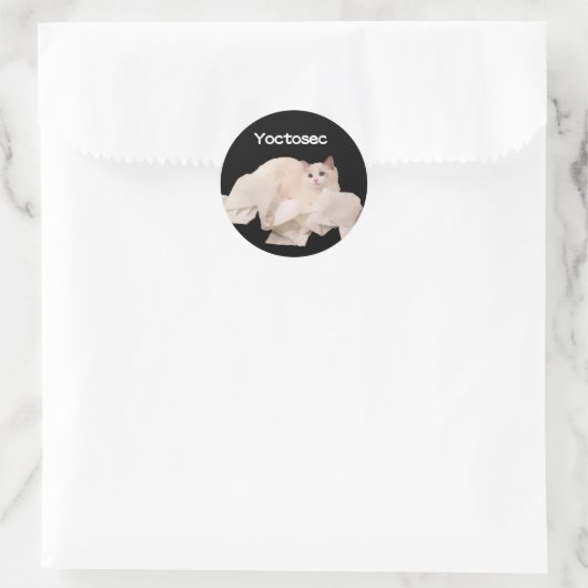 Yoctosec verlichting kat ronde sticker (Tas)