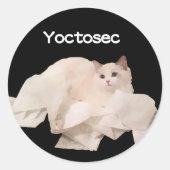 Yoctosec verlichting kat ronde sticker (Voorkant)