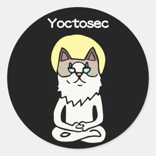 Yoctosec Verlichtingskat Ronde Sticker (Voorkant)