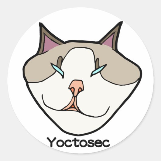 Yoctosec Verlichtingskat Ronde Sticker (Voorkant)