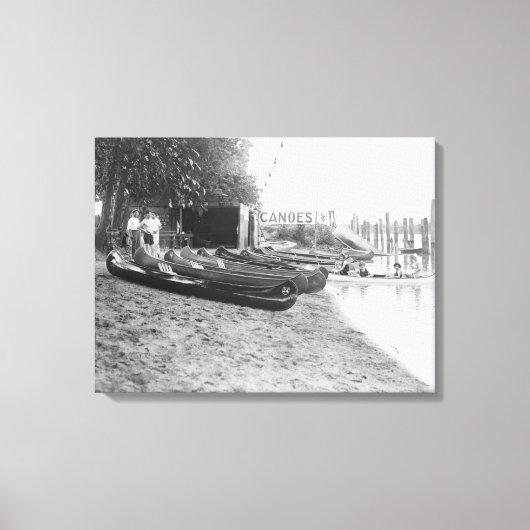 Yocum Canoe House, Arlington Beach Park Canvas Afdruk (Voorkant)