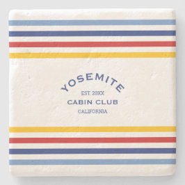 Yoesmite Cabin Club Custom Crest Park Stripe Stenen Onderzetter