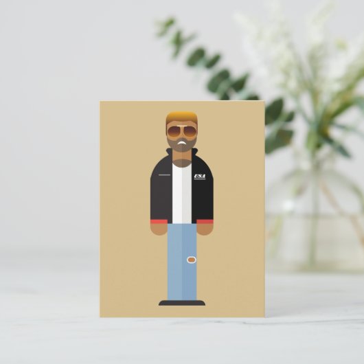 Yog – Retro Pop Icon Postcard Feestdagenkaart (Staand voorkant)