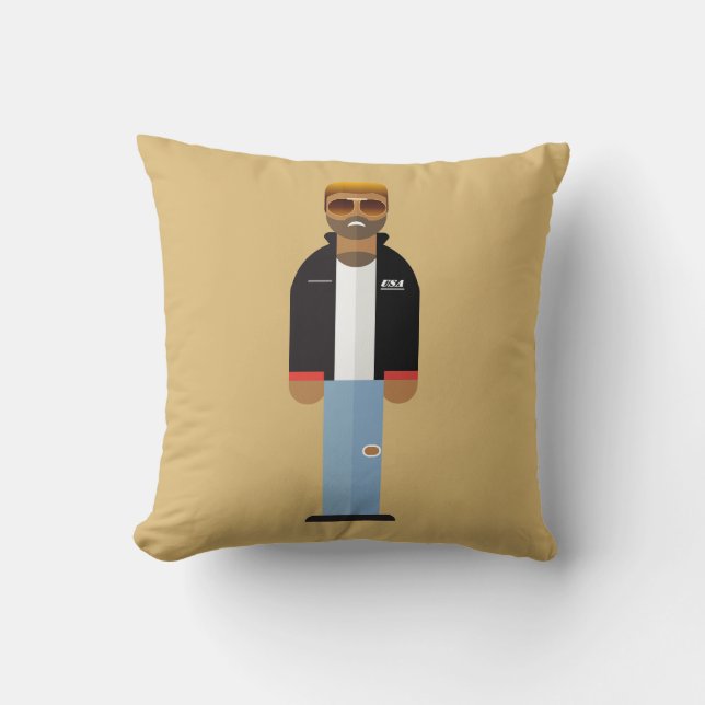 Yog – Retro Pop Icon Throw Pillow Kussen (Voorkant)