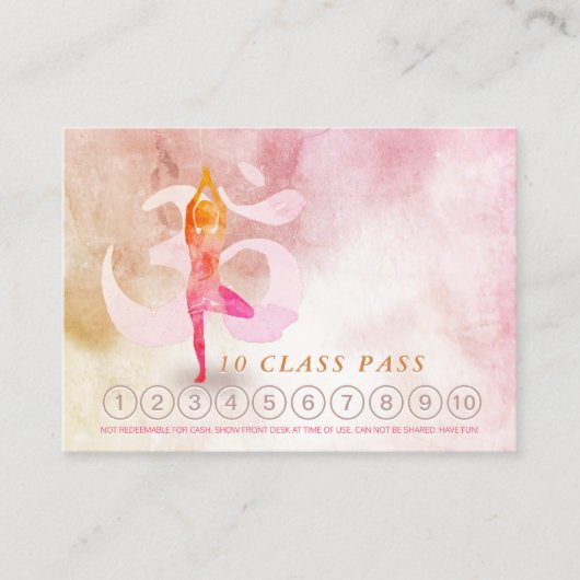 YOGA 10-klasse Pass Appointment Meditation Pose Om Afsprakenkaartje (Voorkant)