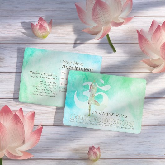 YOGA 10-klasse Pass Appointment Meditation Pose Om Afsprakenkaartje