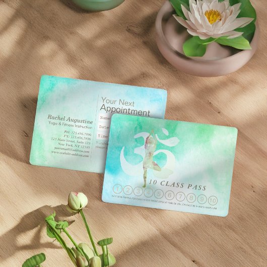 YOGA 10-klasse Pass Appointment Meditation Pose Om Afsprakenkaartje